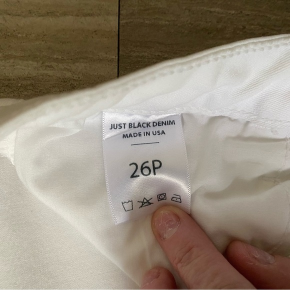 Just Black Skinny Denim Jeans Women's Size 26 Petite White Mid Rise 5-Pocket - Picture 4 of 5